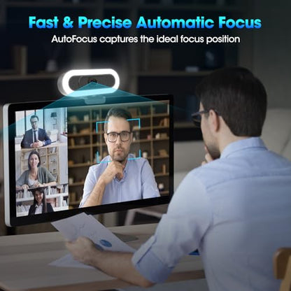 ToLuLu 2K Streaming Webcam Web Cam, LED RGB Webcam with Microphone & Light - style: 2K Autofocus RGB Ring Light webcam