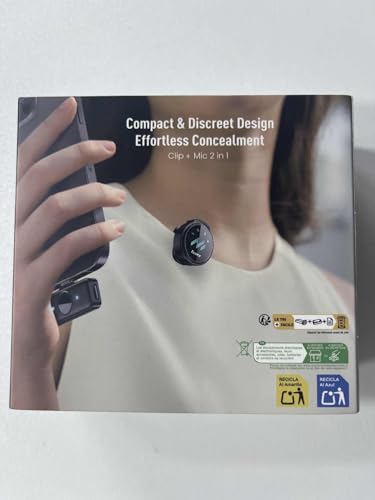 Wireless Lavalier Microphone for iPhone & Android Phones, Clip-on Lapel Mic | AI Noise Reduction & Hi-Fi Audio & 24H Working Time & 50M/164FT Range, for Video Recording/Live Stream/Vlog/Podcast/Interview
