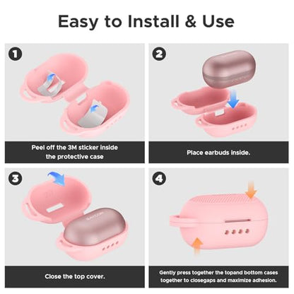 Soft Silicone Case for Raycon Everyday Classic Earbuds with Keychain&Cleaning Pen kit,Anti-Scratch Shockproof Protective Case Cover for Raycon Everyday Classic Earbuds Charging Case (Pink) - color: Pink