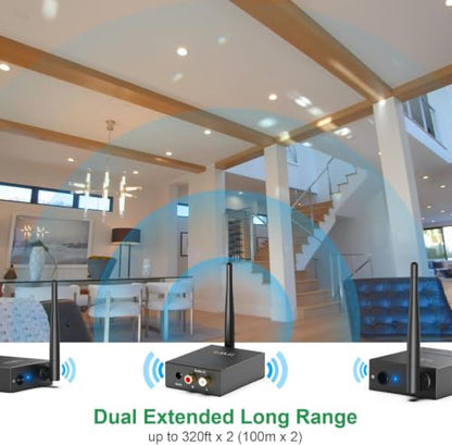 1Mii 2.4GHz (1 TX + 2 RX) Wireless Audio Transmitter and Receiver Set - size: 3 in 1