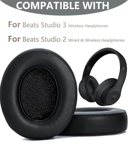 Replacement Ear Pads Compatible with Beats Studio 3 Wireless, Black - color: Black