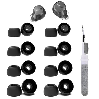 8 Pairs Replacement Earbud Tips Compatible with TOZO A1/Crystal Pods/T12/NC9/T20/NC3/T10/T6/Golden X1 Wireless Earbuds, Silicone Ear Tips, Fits in Case, XS/S/M/L, with 3-in-1 Cleaner Kit