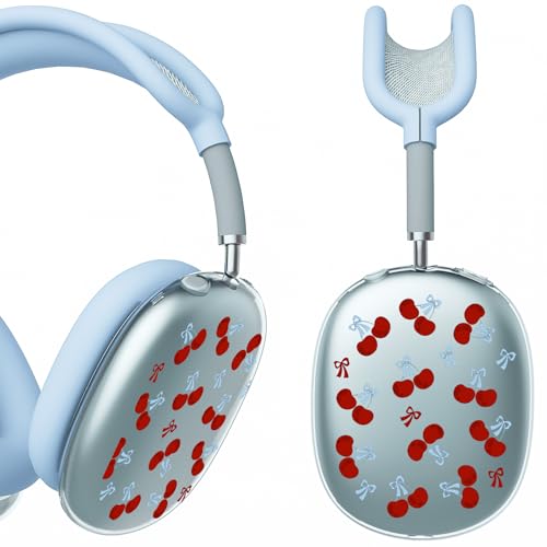 for AirPods Max Headphones Bow Cherry Ear Covers for AirPods Max 2 - color: Cherry Bow H/Blue