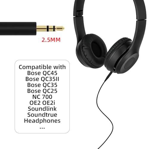 1 Pcs Headphones Replacement Audio Cable Aux Wire 3.5mm to 2.5mm (No mic) | Gilding, Compatible with Bose QuietComfort QC35 QC25 QC45 QC35II Headphones