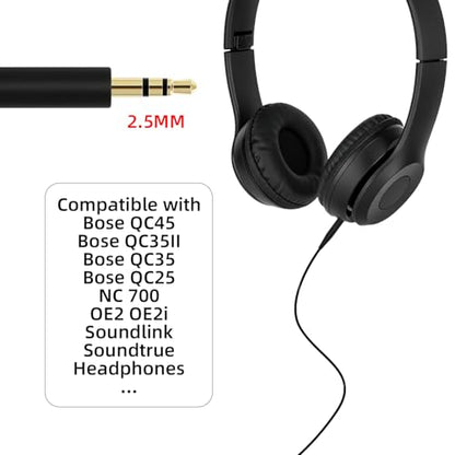 1 Pcs Headphones Replacement Audio Cable Aux Wire 3.5mm to 2.5mm (No mic) | Gilding, Compatible with Bose QuietComfort QC35 QC25 QC45 QC35II Headphones