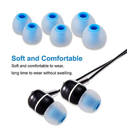Earbud Tips High Quality Soft Silicone Earbuds Replacement Tips Fit for in-Ear Headphones(inner hole from 3.8mm - 4.2mm earphones)9 Pairs S/M/L,Transparent Blue - color: Transparent Blue