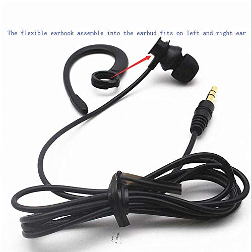 Single Side Earbud Headphones Stereo in-Ear Earphone Removable Hook Earphone for PC Smartphones MP3 MP4 Players