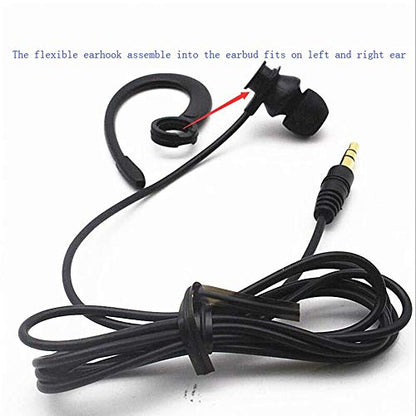 Single Side Earbud Headphones Stereo in-Ear Earphone Removable Hook Earphone for PC Smartphones MP3 MP4 Players