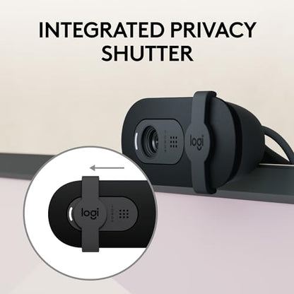 Logitech Brio 101 풀 HD 1080p 웹캠, 회의, 스트리밍, 데스크톱, 노트북, PC용 - 내장 마이크, 셔터, 줌, 마이크로소프트 팀, 닌텐도 스위치 2의 새로운 GameChat 모드, USB-A, 블랙, (4팩) - color: 블랙., size: 4 Pack, style: 1080p