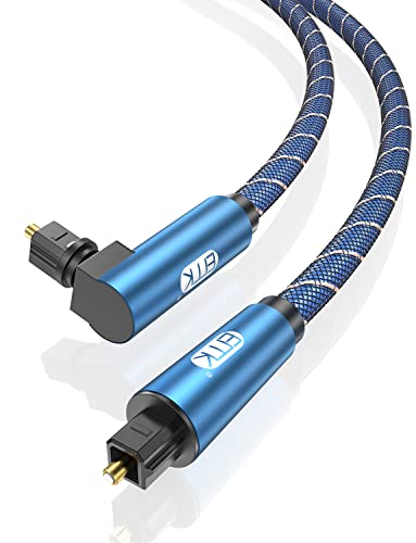 EMK 90 Degree Optical Cable 360 Degree Free-Rotating Fiber Optic Cable Toslink Male to Male Cable for Home Theater, Soundbar, Gaming Console, Speaker(16.5FT/5M) - size: 16.5FT/5M