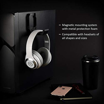 Enermax Magnetic Mounting Headset Holder with Metal Protection Foam, Provides up to 1 kg/2.2 lbs, Compatible with Computer/Gaming Headsets, Headphone of all Shapes and Sizes, EHB001 - style: EHB001