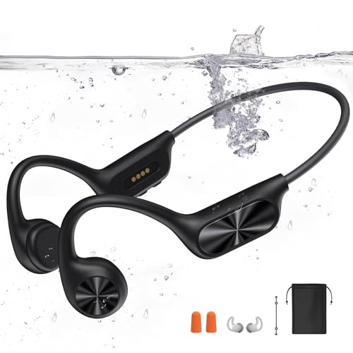 Bone Conduction Headphones for Swimming, Waterproof Swimming Headphones | IPX8 Waterproof Earbuds for Swimming, Open Ear Earbuds With 32GB MP3 Mode,8H Playtime Bluetooth 5.4 for Running