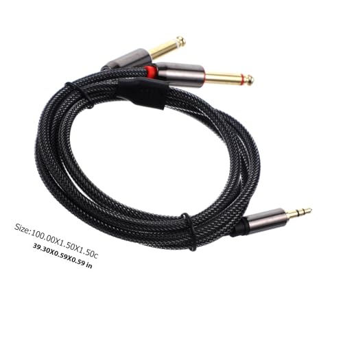 KALLORY 3.5mm to Dual 1/4 Inch Mono Audio Splitter Cable 1m Y-Splitter Compatible with CD Players Multimedia Speakers Home Stereo Systems Black