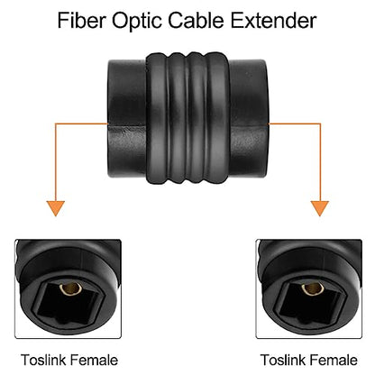 Fiber Optic Cable Extender Coupler Optical Toslink Digital Audio Female to Female Adapter Connector Extension Jack for Optical Plug Male Cord, 4 Pcs