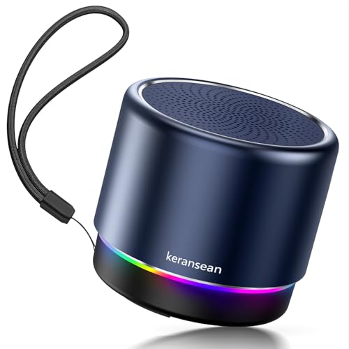 Small Bluetooth Speaker with Lights, Mini Speakers with BT5.4, Stereo Sound | 12H Battery Life, Metal Cover,TWS Pairing, Wireless Speaker with RGB Lights for Home/Travel/Outdoor/Car/Beach by Music Lovers - color: Blue