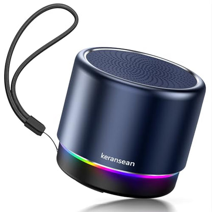 Small Bluetooth Speaker with Lights, Mini Speakers with BT5.4, Stereo Sound | 12H Battery Life, Metal Cover,TWS Pairing, Wireless Speaker with RGB Lights for Home/Travel/Outdoor/Car/Beach by Music Lovers - color: Blue