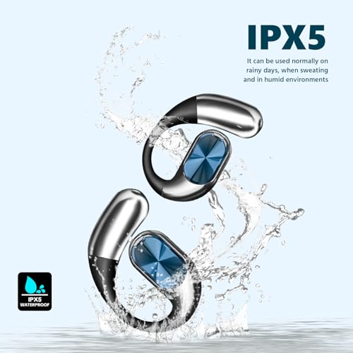 Open Ear Earbuds, Bluetooth 6.0 Wireless Earphones, ENC Mic | Charging Case with 360° Swivel, Dynamic RGB Gradient Lighting, IPX5 , 60H Playtime, Crisp Sound and Secure Comfortable Fit