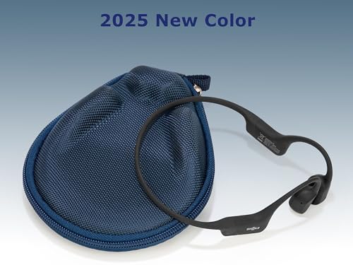 Ginsco Universal Bone Conduction Headphones Case Compatible with SHOKZ New OpenRun Pro 2/Pro 2 Mini/OpenRun/OpenSwim Open-Ear Sport Headphones, Compatible with CXK/Raycon/BAICLUD/MRYTKY (Blue Navy) - color: Blue Navy