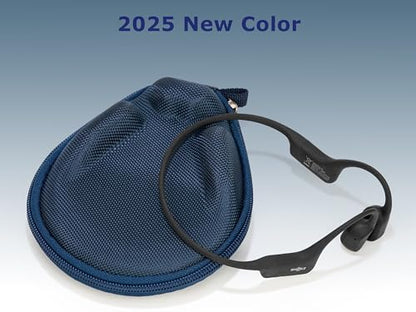 Ginsco Universal Bone Conduction Headphones Case Compatible with SHOKZ New OpenRun Pro 2/Pro 2 Mini/OpenRun/OpenSwim Open-Ear Sport Headphones, Compatible with CXK/Raycon/BAICLUD/MRYTKY (Blue Navy) - color: Blue Navy