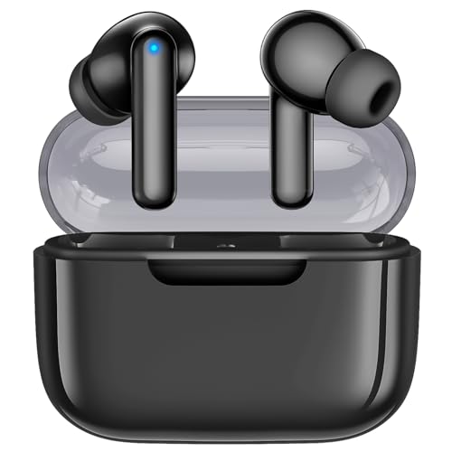 kurdene Wireless Earbuds, Bluetooth 5.3 in Ear Buds Light Weight Headphones with Deep Bass Sound,48 Hours Playtime Headset,Clear Calls Earphones with Mics for Sports Workout Black - color: Black