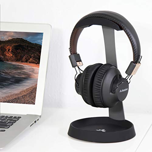 Avantree HS102 - Metal Headphone Stand with Cable Holder | Sturdy metal and silicone desktop stand keeps headphones secure while the.