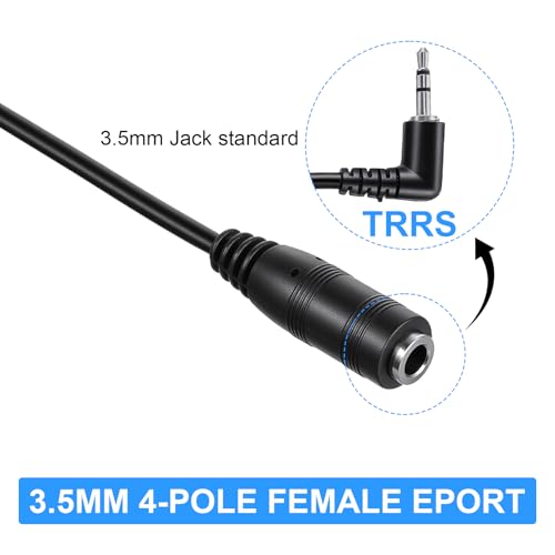 Xthrotsenk 2 Pack 2.5mm to 3.5mm Adapter Headphone Jake Right Angle Adapter 6" Connector Cable Cord for Radios Smartphone Headset Earphone Convert to 2.5mm Jack for Telephone Cordless Recorder Camera