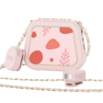S1 Voice Amplifier Wireless, 25W Portable PA System with Dual Wireless Lavalier Mics, Bluetooth Speaker with Shoulder Strap for Classroom, Training, Tour Guiding & Public Speaking (Pink) - color: Pink