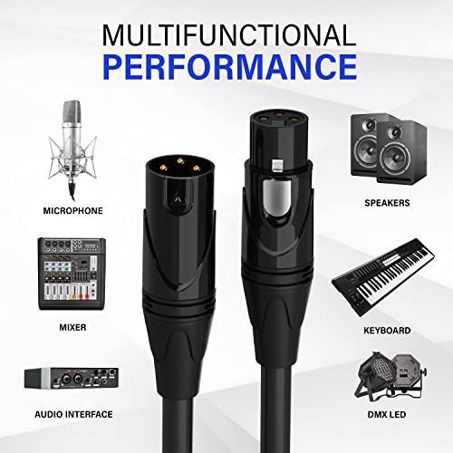 LyxPro 3 ft Balanced XLR Mic Cable, Male to Female, Red - color: Red, size: 3 Feet Straight