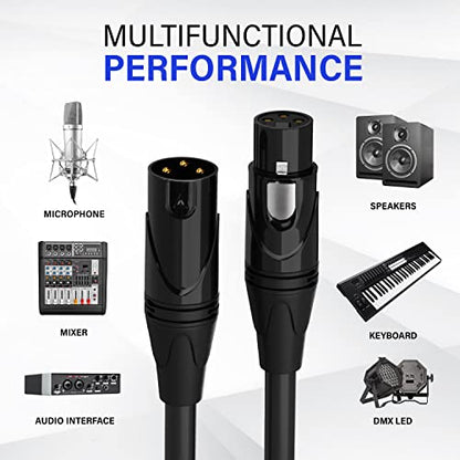 LyxPro 3 ft Balanced XLR Mic Cable, Male to Female, Yellow - color: Yellow, size: 3 Feet Straight