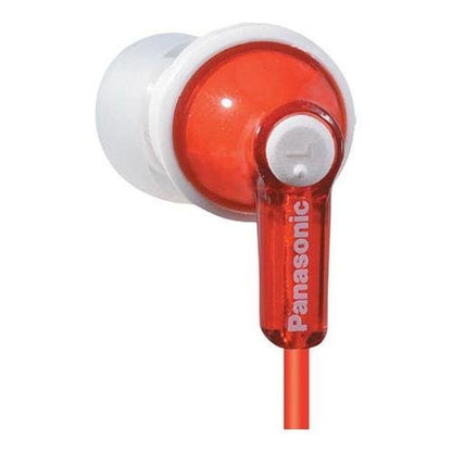 Panasonic ErgoFit In-Ear Earbud Headphones RP-HJE120-R (Red) Dynamic Crystal Clear Sound, Ergonomic Comfort-Fit - color: Red, style: No Mic