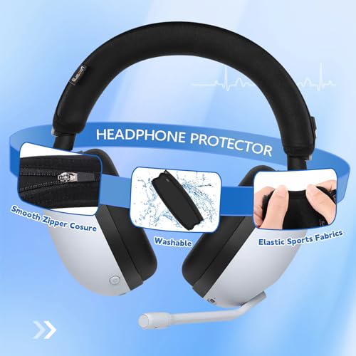 Likesing Headphone Headband Cover, INZONE H9 Headphone Band Cushion Compatible with S0ny INZ0NE H3/ H5/ H7/ H9 Headphones, Thicker Sports Fabric Replacement Headband Cover Protector Pad (Black)