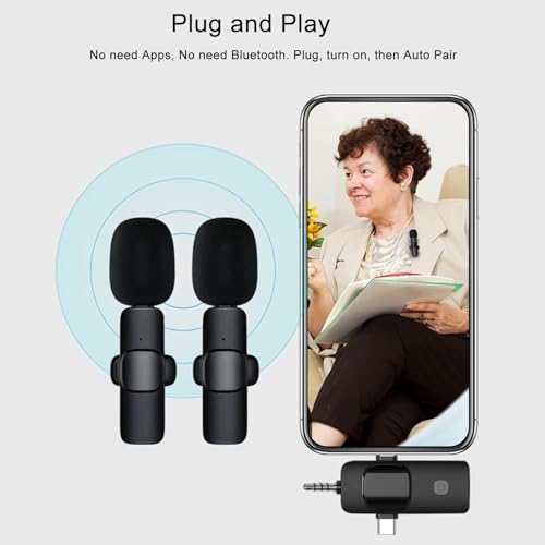 Mini Microphone, 3 in 1 Wireless Microphone for iPhone, iPad, Android, Camera, Professional Wireless Lavalier Lapel Mics for Recording, YouTube, TikTok - style: Lightning+USB C+3.5mm Jack