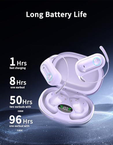 Open Ear Earbuds 2026 AI Translation Earbuds Real Time Open Ear Headphones Wireless Bluetooth 6.1 Sport Headphones with IP68 Waterproof,96H Playtime Translation Headphones for Workout Running Travel