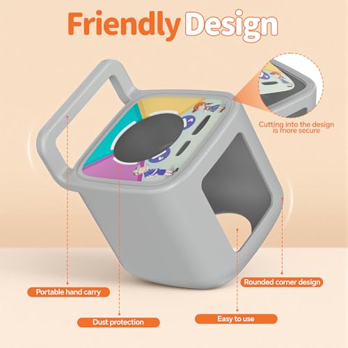 Silicone Protective Cover for Toniebox 2 Audio Player, Shockproof Anti Slip Silicone Case with Handle, Soft Easy Grip Cover, Easy to Clean Durable Sleeve (Gray) - color: Gray