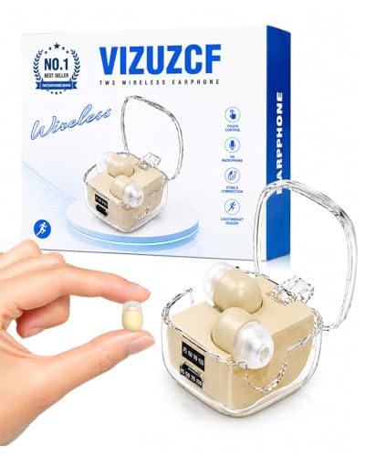 Mini Invisible Earbuds Hidden Smallest Discreet Skin Tone Sleep Wireless Bluetooth Ear Buds for Small Ears Tiny Headphones Side Isolation No Low Battery for Sleeping Working - color: Beige