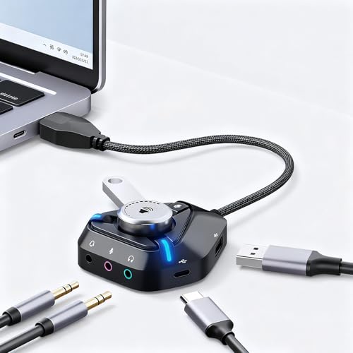 USB Sound Card for Pc Type-C External Amplifier