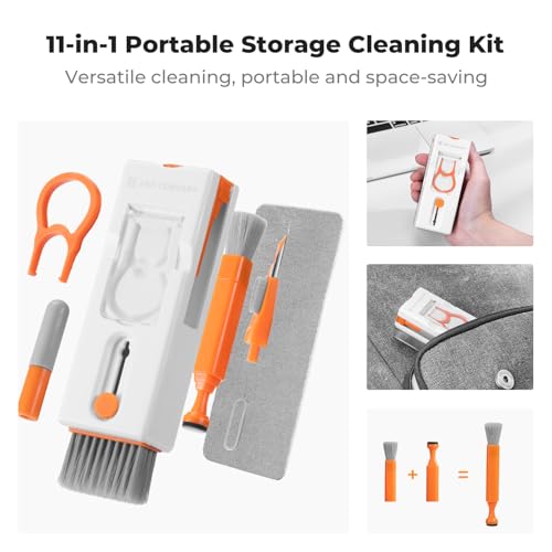 K&F CONCEPT Newly Upgraded 11-in-1 Keyboard Cleaning Kit，Multi-Device Tool | Remove Dirt In Crevices and Holes,Clean Oil and Fingerprints,Safe Mild Cleaner Has Anti-Stain Power,Protects Coatings,MM01