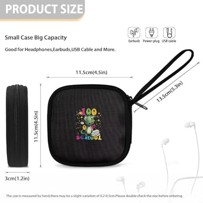 Earphone Pouch Polyester Headphone Storage Bag Universal Zipper Closure for Storing Earphones, Coins, Keys, USB Flash Drives, Jewelry - Dinosaur - color: Dinosaur