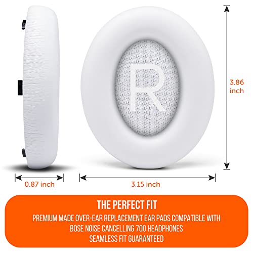 WC PadZ NC700 - Upgraded Ear Pads for Bose 700 Noise Cancelling (NC700) | Made by Wicked Cushions | Softer PU Leather, Luxurious Memory Foam, Added Thickness, Extra Durable | White - color: White