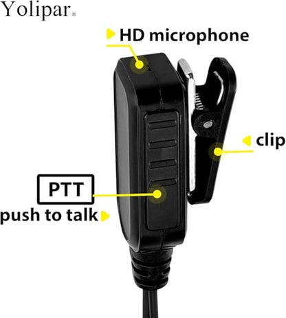 Earpiece Surveillance Kit Compatible with BaoFeng, BTECH, Kenwood, Pxton Walkie Talkie with PTT Mic Headset Accessories (G-Shaped*10) - style: G-shaped*10