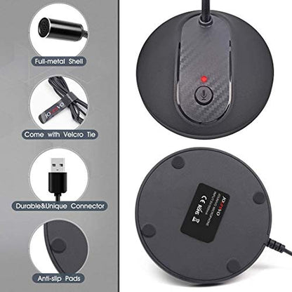 USB Microphone, 360 Degree Adjustable Gooseneck Design, Mute Button & LED Indicator, Noise-Canceling Technology, Plug & Play, Compatible with Windows & MacOS - color: JV-601