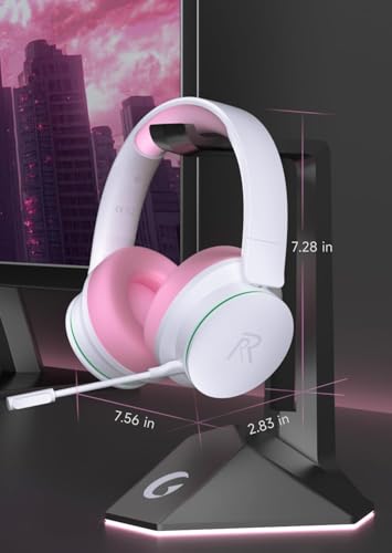 RYR Wireless Gaming Headset for Xbox Series X|S, Xbox One, White-PinkWhite | Bluetooth 5.3, 3D Surround Sound, Rotatable Earmuffs, Gaming Headphones with Noise Canceling Microphones - color: Pinkwhite
