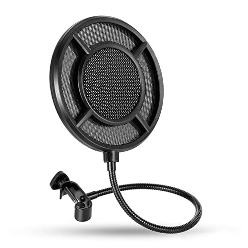 Microphone Pop Filter Studio Anti-spray Guard Double Meshed Windscreen Professional Swivels Mount Layered Microphone Pop Filter Round Shape
