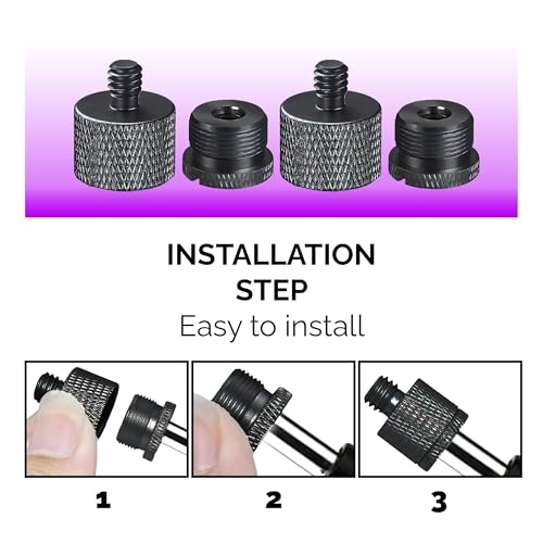 Mic Stand Adapter Set 8 pieces Metal Microphone Stand Screw Thread Adapter 5/8 Female to 3/8 Male 3/8 Female to 5/8 Male 5/8 Female to 1/4 Male 1/4 Female to 5/8 Male Tripod Adapter - color: 7 ADAPTER