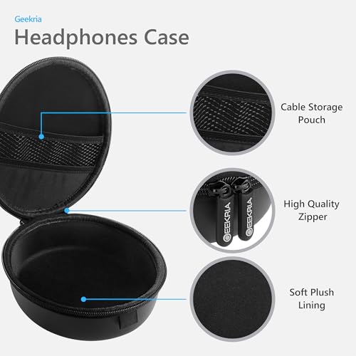Geekria Shield Headphones Case Compatible with Skullcandy Crusher ANC/Evo/360, Hesh 3, Venue, Replacement Hard Shell Travel Carrying Bag with Cable Storage (Black)