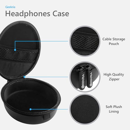 Geekria Shield Headphones Case Compatible with Skullcandy Crusher ANC/Evo/360, Hesh 3, Venue, Replacement Hard Shell Travel Carrying Bag with Cable Storage (Black)