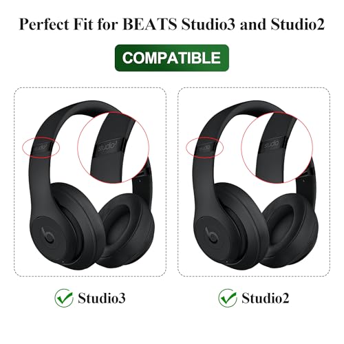 Replacement Parts for Beats Studio 3 - Headband and Hinge Replacement for Studio 3 (A1914) Wired & Wireless Headphones, Repair Kit, Matte Black Headband and Hinge