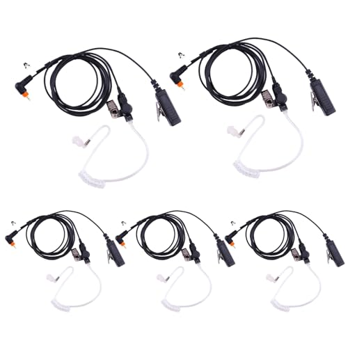 Earpiece Headset Compatible with SL300 SL7550 7580 SL4000 SL3500e SL1K SL1M Walkie Talkie 2 Way Radio,with Acoustic Tube Earpiece and Mic PTT (5 Packs) - style: 5 Packs