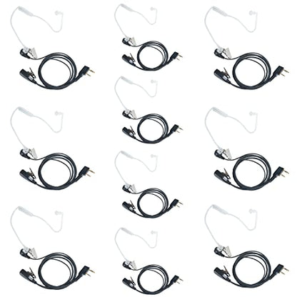 Covert Acoustic Tube Headset for Baofeng UV-5R BF-888S BF-F8HP BF-F9 TK-2107 TK-3107 RT7 RT21 Walkie Talkie Two Way Radio 10 Pack
