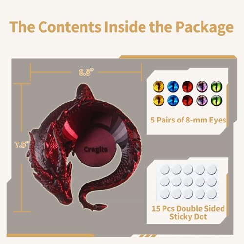 Dragon Holder for Echo Dot 4th/5th Gen, 3D Printed Echo Dot Cover, 5 Color Eye Sets, Originally Designed Echo Dot Stand, Unique Echo Dot Case (Black Red) - color: Black Red